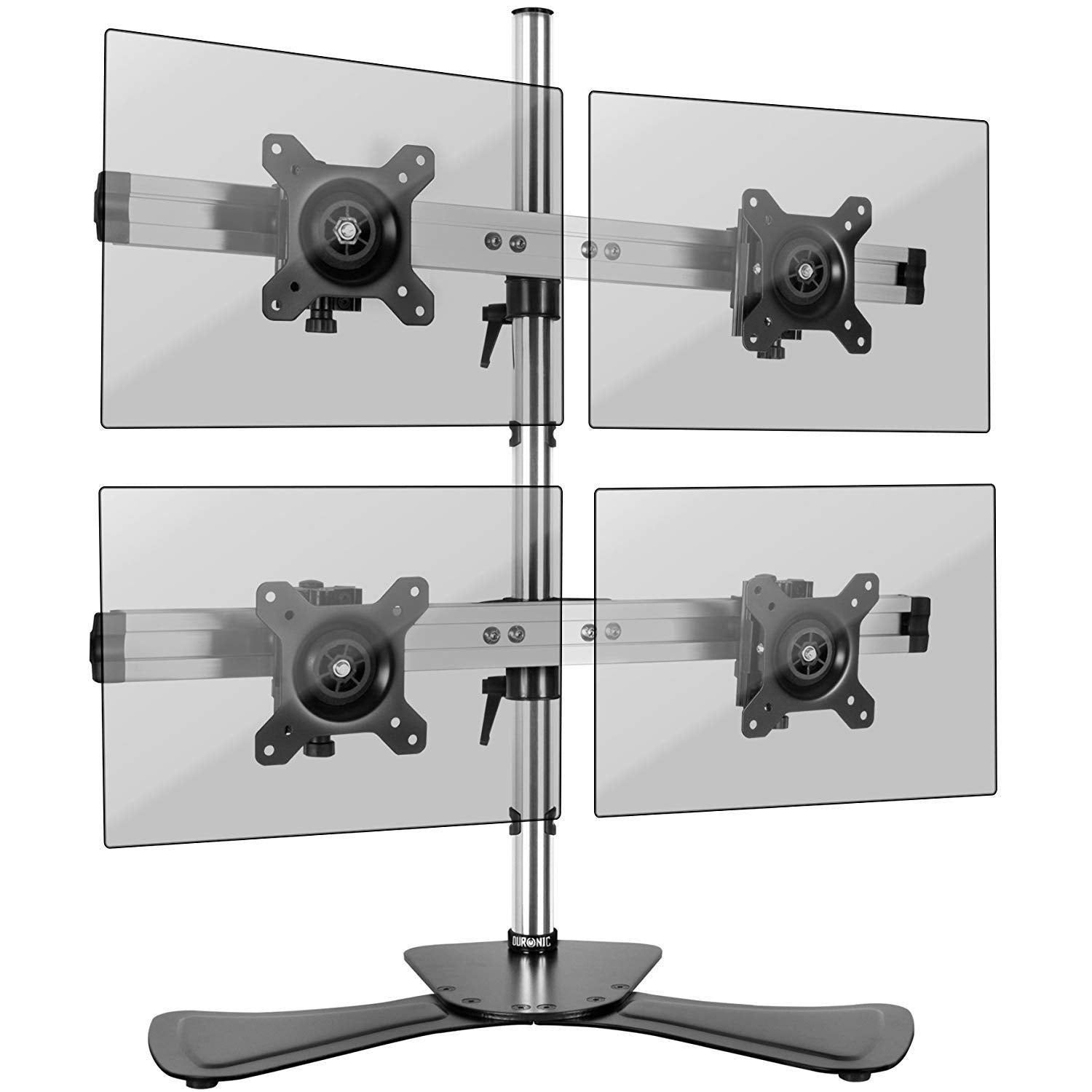 Soporte para monitores - Duronic DM754 Soporte para 4 monitores de 15" a 24" con Base y Brazo Extensible - 8Kg Máx Cada una DURONIC, Negro