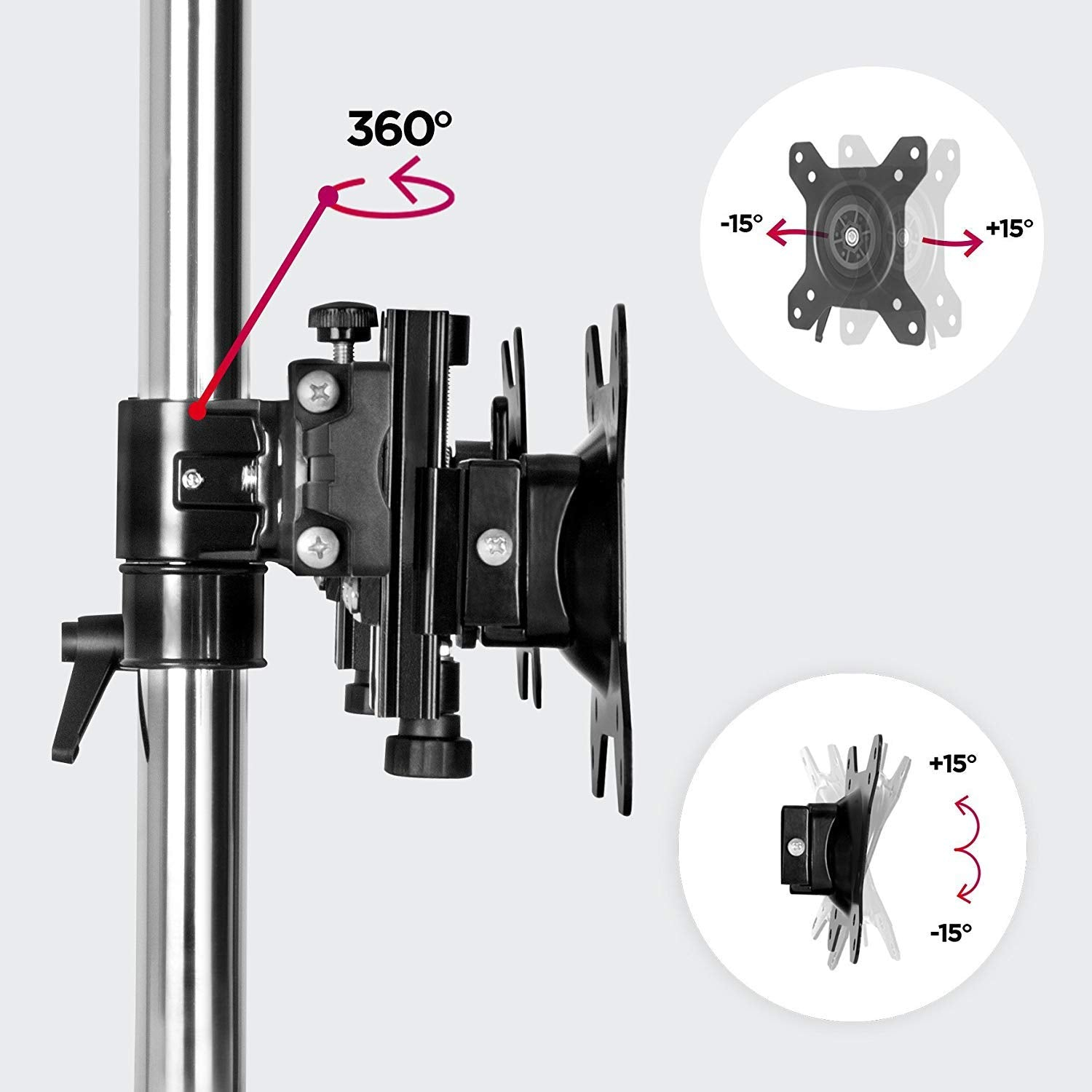 DURONIC DM754 8kg Verstellbar in vier Höhe, | Zoll und Kapazität Drehung, | 24 Monitorhalterung, Neigung 24\