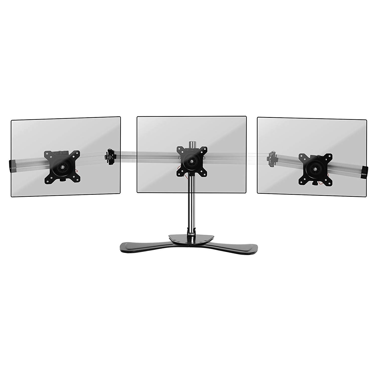 Soporte para monitores - Duronic DM753 Soporte para 3 monitores de 15" a 24" con Base y Brazo Extensible - 8Kg Máx Cada una DURONIC, Negro