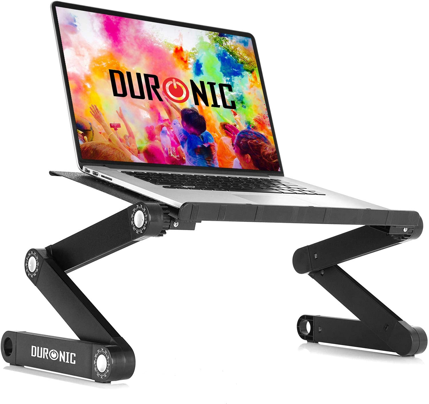 Soporte para portátil - Duronic DML121 Soporte para Portátil/Tablet/Macbook Plegable, Multiusos, Ajustable | 24 Posiciones DURONIC, Negro