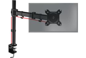 HFTEK (HF282LM+D15) für Bildschirme von 13 bis 27 Zoll + Laptophalter Monitor  Halterung, Schwarz, Aluminium