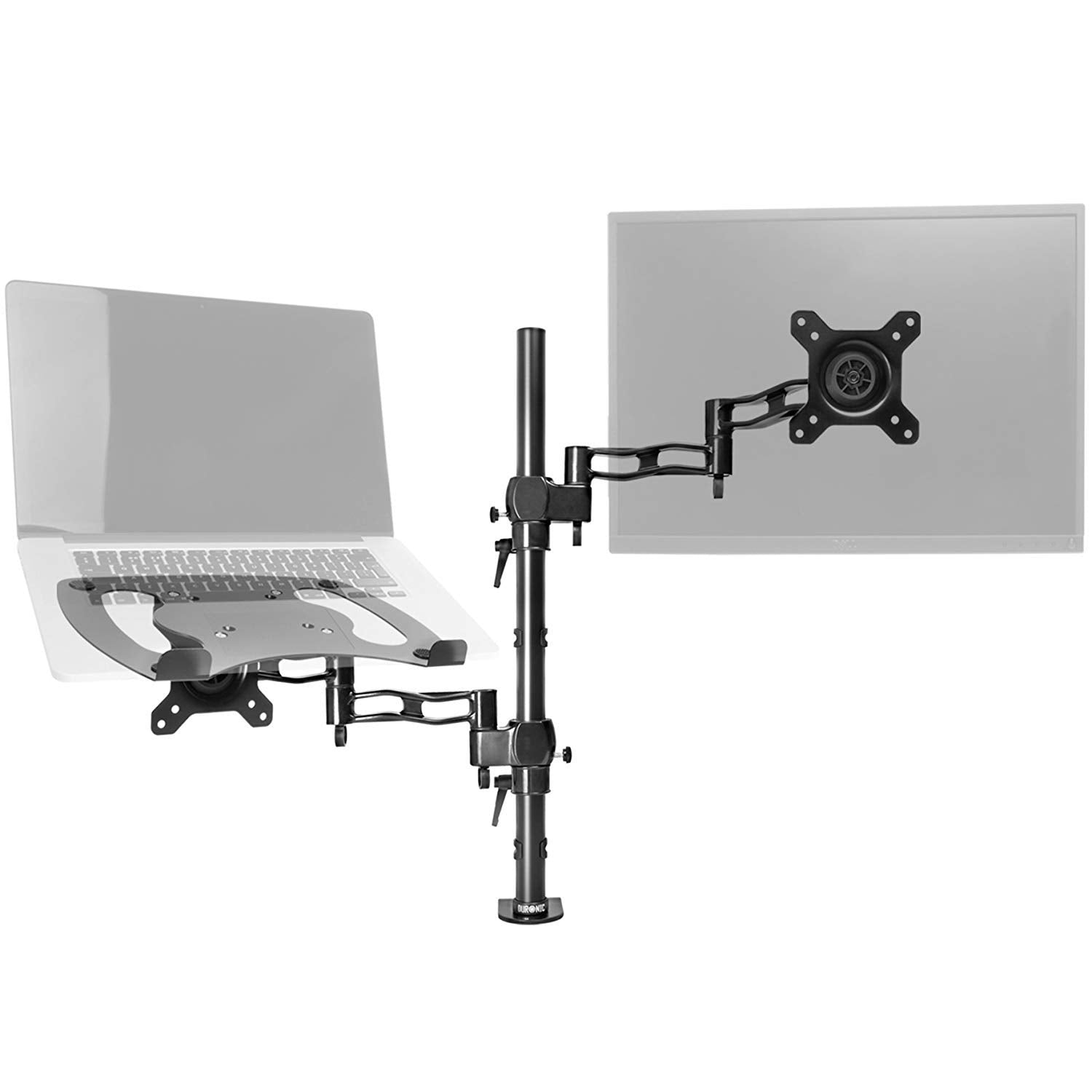 Soporte para monitor - Duronic DM35L1X1 BK Soporte para Monitor de 13" a 27" + Plataforma suplementaria para ordenadores DURONIC, Negro