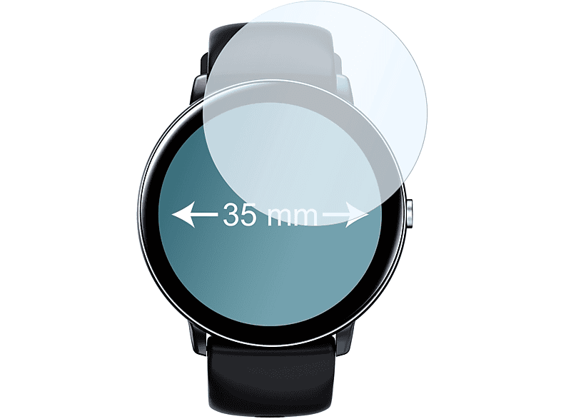 | Smartwatch Durchmesser: Schutzfolie Kreisrund, Displayschutz(für x Ø 2 SLABO 35 Panzerschutzfolie Armbanduhr mm)