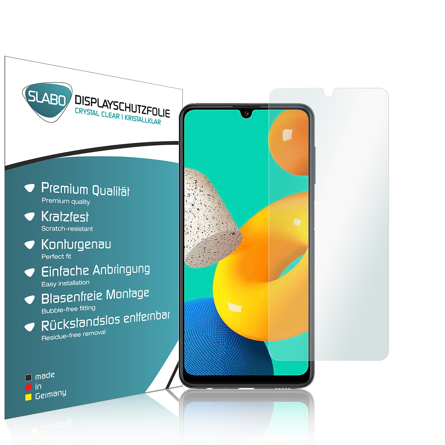 Clear Samsung SLABO Displayschutzfolie Galaxy Displayschutz(für M32) 4 x Crystal