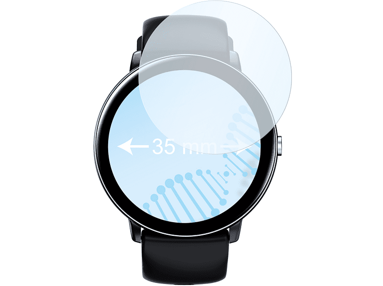 Smartwatch Ø SLABO Hybridglasfolie mm) Durchmesser: antibakterielle Displayschutz(für 35 Armbanduhr flexible | Kreisrund,