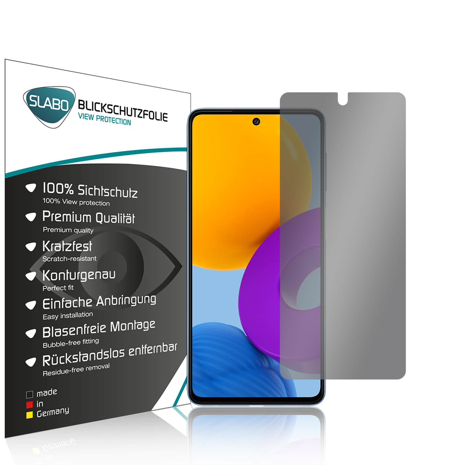 5G) 360° Displayschutz(für Galaxy Samsung M52 SLABO View Blickschutzfolie Protection