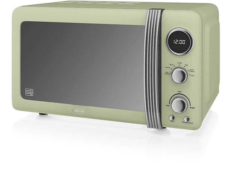 Swan Retro SM22030LPNEU Digital Microwave, 20 Litres, 5 Levels