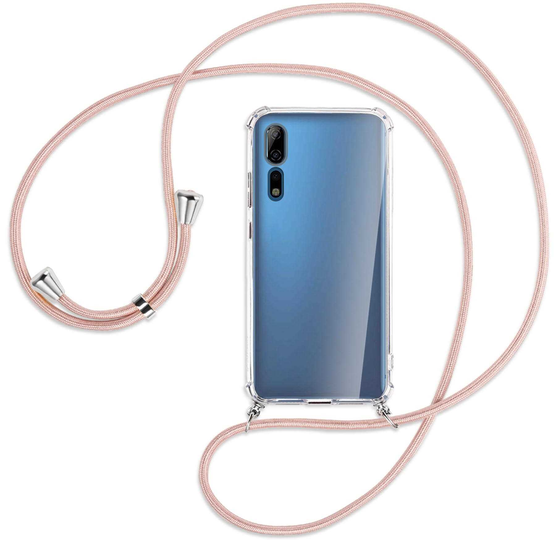 Backcover, Axon ZTE, 10 mit Kordel, MORE ENERGY / Pro, Rosegold MTB Silber Umhänge-Hülle