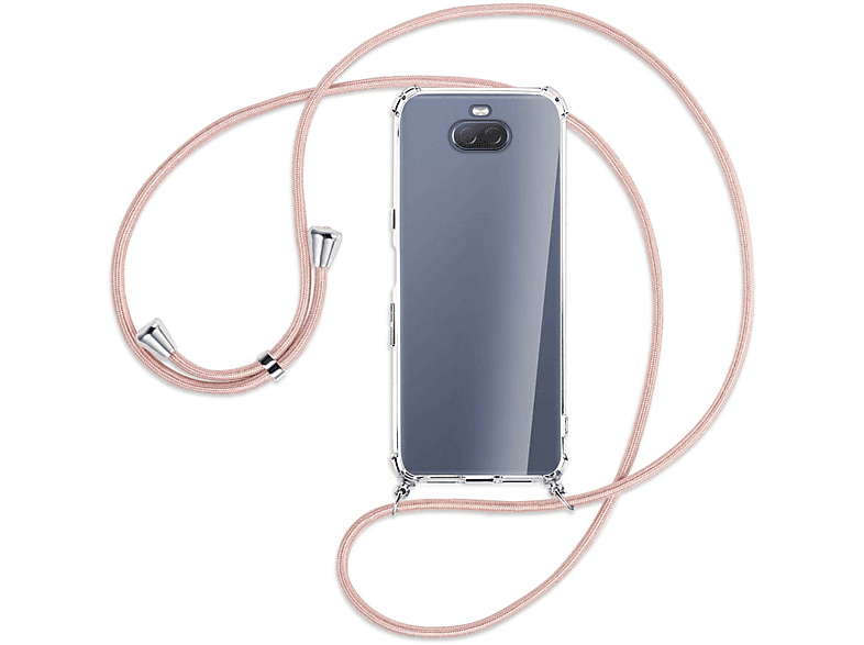 Sony, Kordel, MORE / MTB Rosegold Backcover, 10, Silber Umhänge-Hülle ENERGY Xperia mit