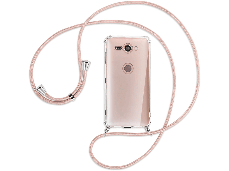 Rosegold Compact, Sony, ENERGY / Silber mit MTB Kordel, MORE XZ2 Xperia Umhänge-Hülle Backcover,