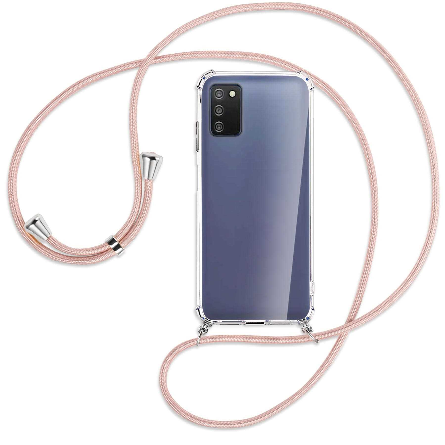 MTB MORE ENERGY Umhänge-Hülle mit A03S Silber / Rosegold 4G, Kordel, Samsung, Galaxy LTE, Galaxy A03S Backcover