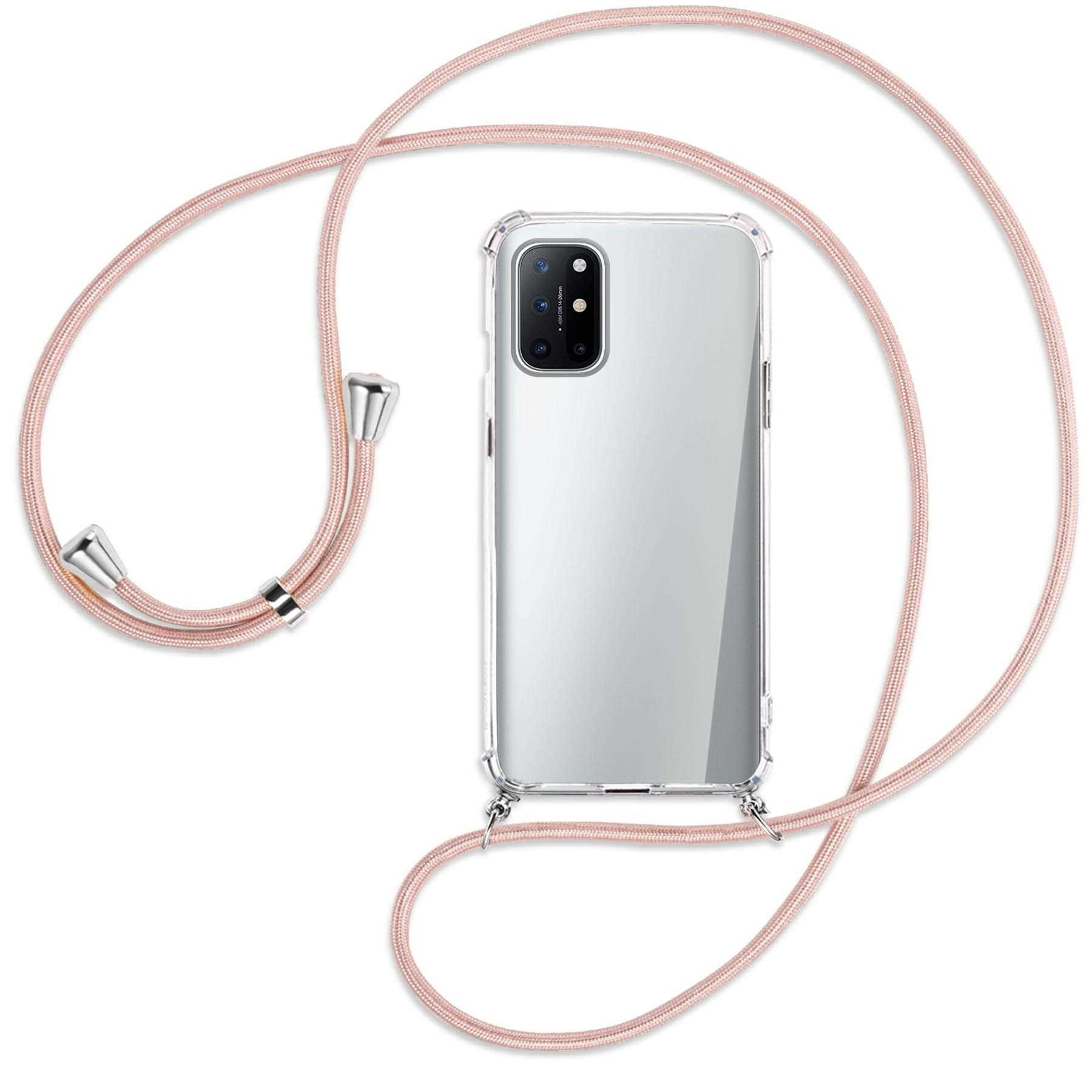 MTB MORE ENERGY Umhänge-Hülle mit OnePlus, 8T, Rosegold Kordel, / Backcover, Silber