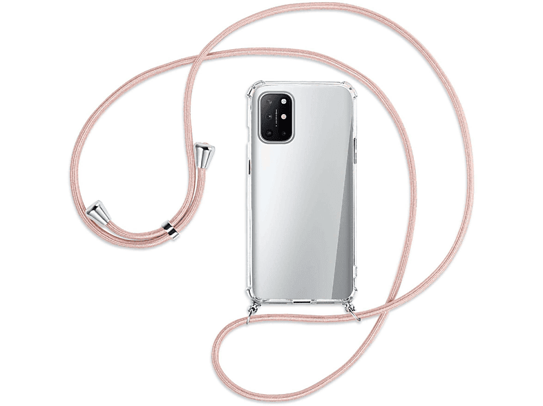 OnePlus, Backcover, Umhänge-Hülle 8T, ENERGY / Silber mit Kordel, MTB MORE Rosegold