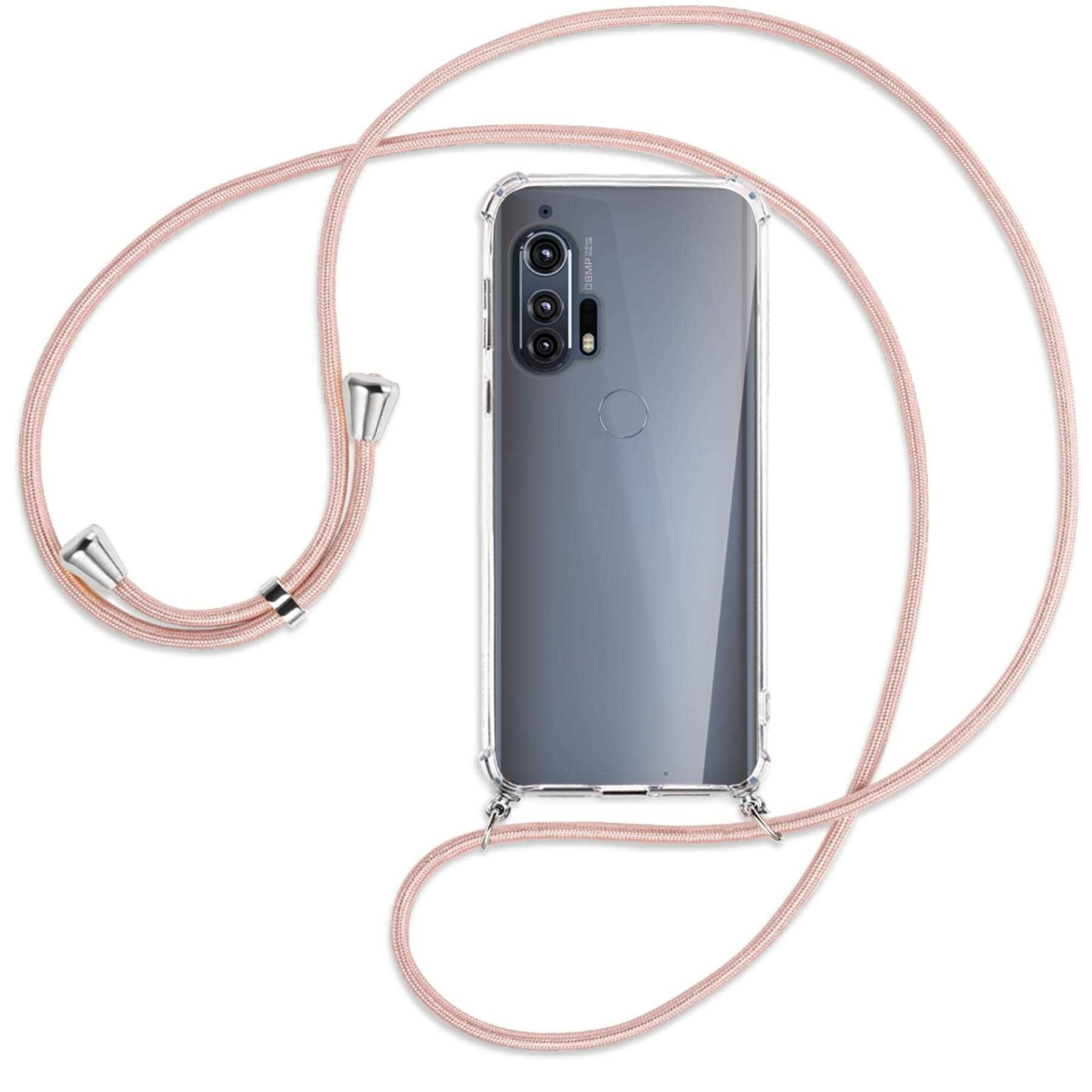 Silber 5G, EdgePlus Umhänge-Hülle Rosegold MORE mit ENERGY MTB Kordel, Motorola, / Backcover,