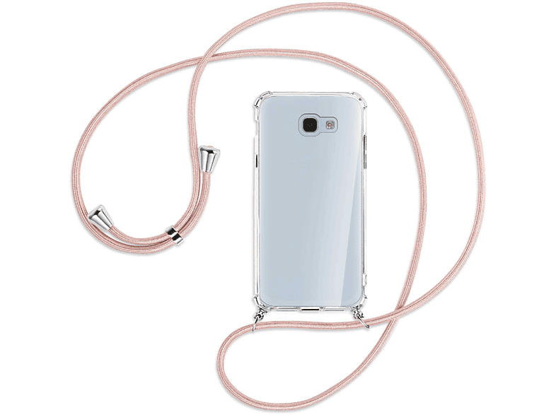 Backcover, Rosegold Kordel, 2017, A5 ENERGY MORE Samsung, MTB / mit Umhänge-Hülle Silber Galaxy