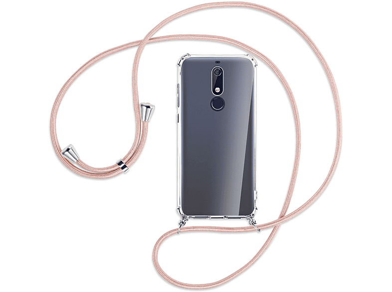 Nokia, Backcover, Umhänge-Hülle MORE Kordel, mit Rosegold ENERGY Silber 5.1, MTB /