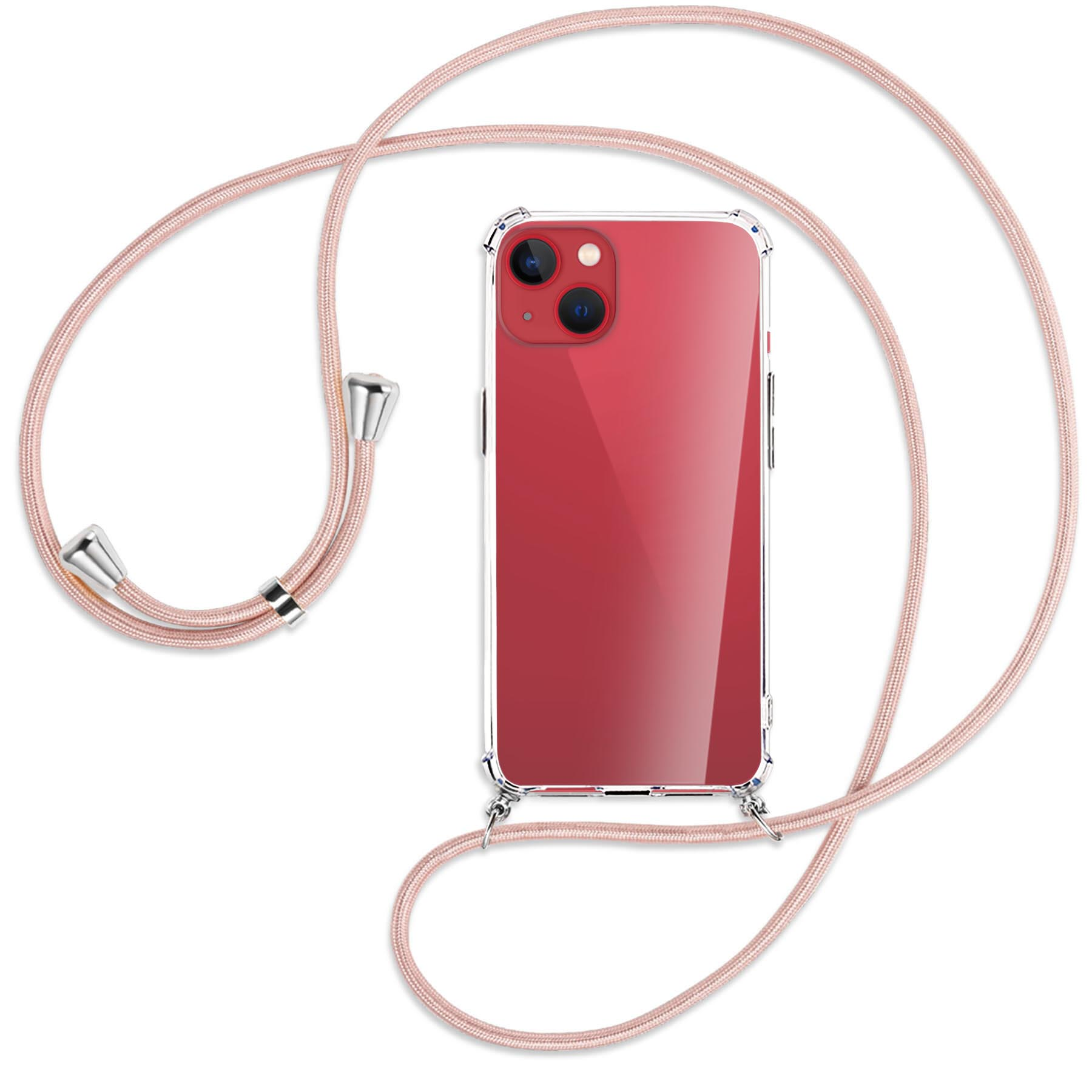 / MTB mini, ENERGY Apple, Umhänge-Hülle Backcover, Kordel, mit iPhone 13 MORE Silber Rosegold