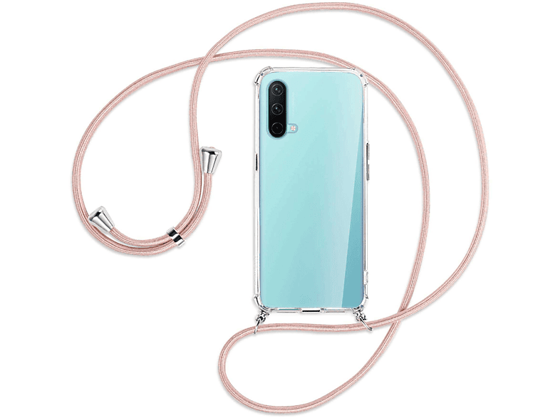MTB MORE ENERGY Umhänge-Hülle mit Kordel, Backcover, OnePlus, Nord CE Core Edition 5G, Rosegold / Silber