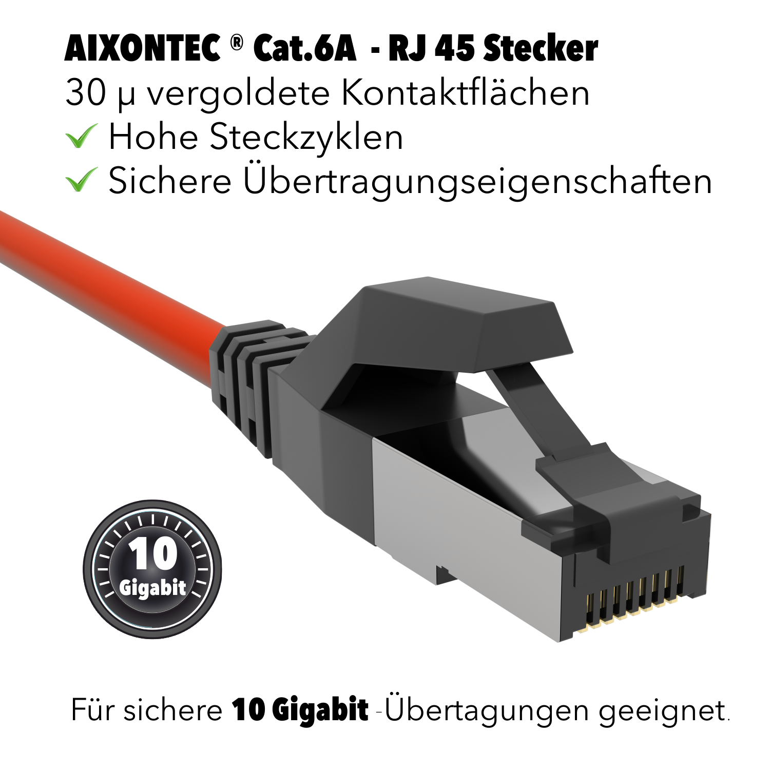 m Outdoor Ethernetkabel AIXONTEC 0,6m Gigabit, Lankabel UV-Beständig Netzwerkkabel, 0,6 10 RJ45