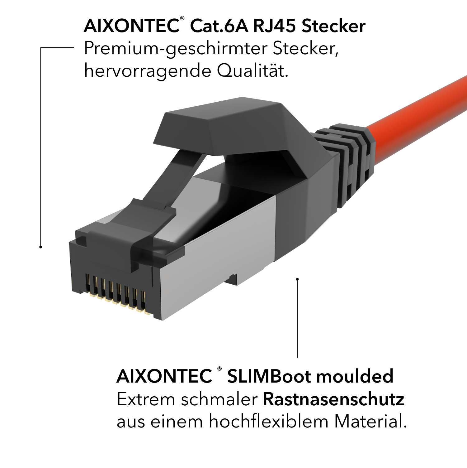AIXONTEC 6,0m RJ45 Outdoor UV-Beständig Gigabit, Netzwerkkabel, 10 Ethernetkabel Lankabel m 6,0