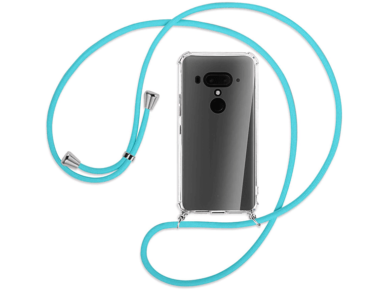 Silber Plus, Umhänge-Hülle MTB Backcover, HTC, MORE mit ENERGY U12 Kordel, / Türkis