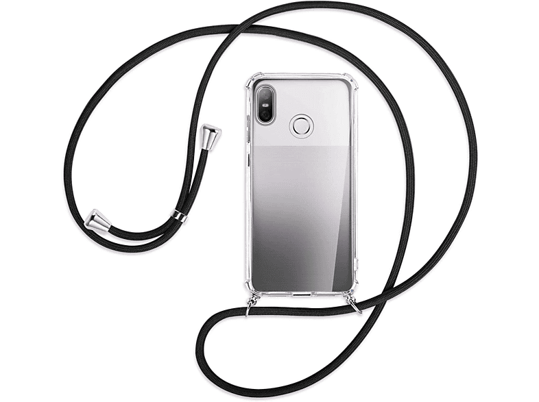 Silber Schwarz Backcover, HTC, Umhänge-Hülle MTB U12 ENERGY / Kordel, Life, mit MORE