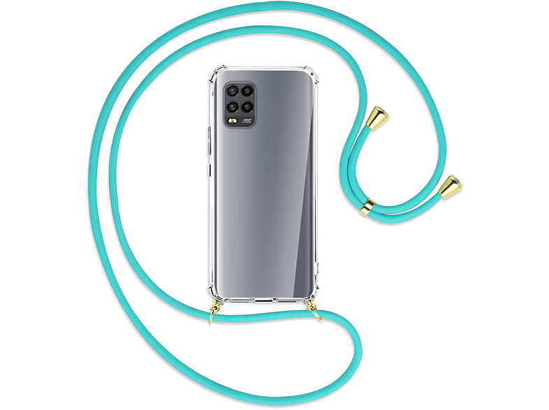MTB MORE Xiaomi, Mi 10 Youth Türkis Backcover, Mi 10 Lite Lite Umhänge-Hülle 10 Gold 5G, ENERGY / 5G, Mi Zoom, mit Kordel