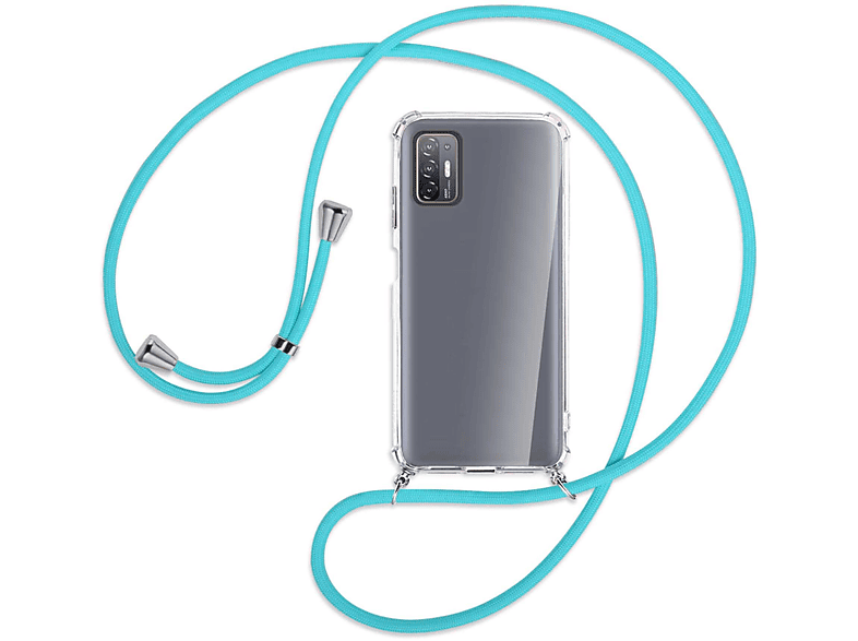 Türkis HTC, MTB Desire MORE mit Silber Umhänge-Hülle Kordel, ENERGY 5G, Backcover, / Pro 21