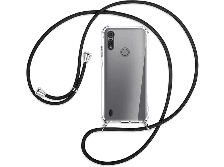/ Backcover, Motorola, Umhänge-Hülle mit E6s, E6i, Schwarz Silber MORE MTB ENERGY Kordel, Moto Moto