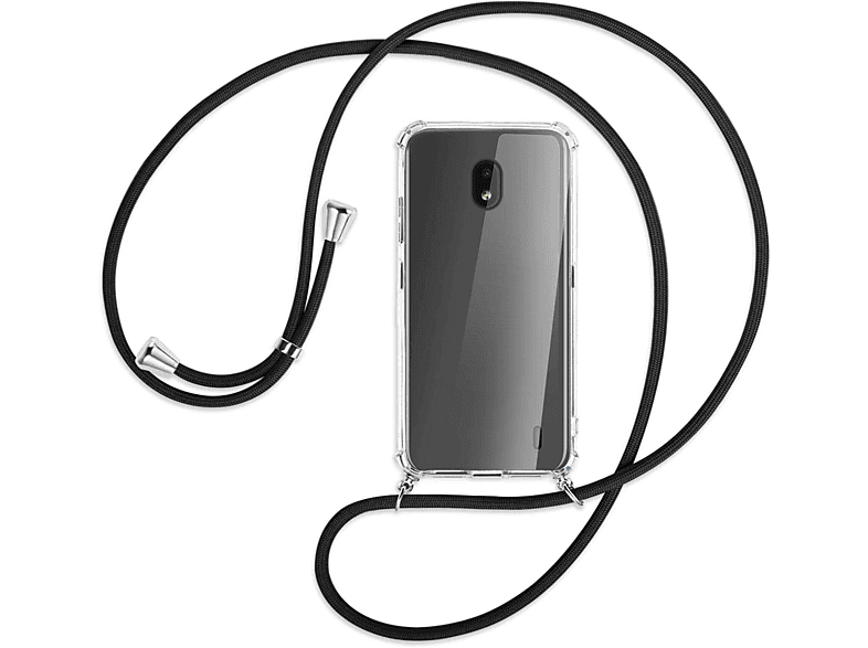 MTB Umhänge-Hülle ENERGY Backcover, Schwarz Kordel, / mit MORE 2.2, Nokia, Silber