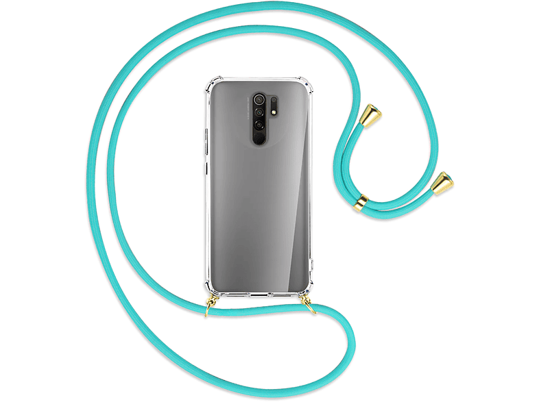 Türkis / mit Xiaomi, 9, Gold MTB Backcover, MORE ENERGY Umhänge-Hülle Redmi Kordel,
