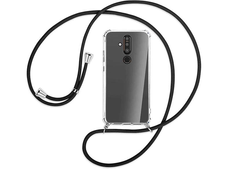 / Kordel, Schwarz Silber ENERGY 8.1, mit MORE MTB Nokia, Umhänge-Hülle Backcover,