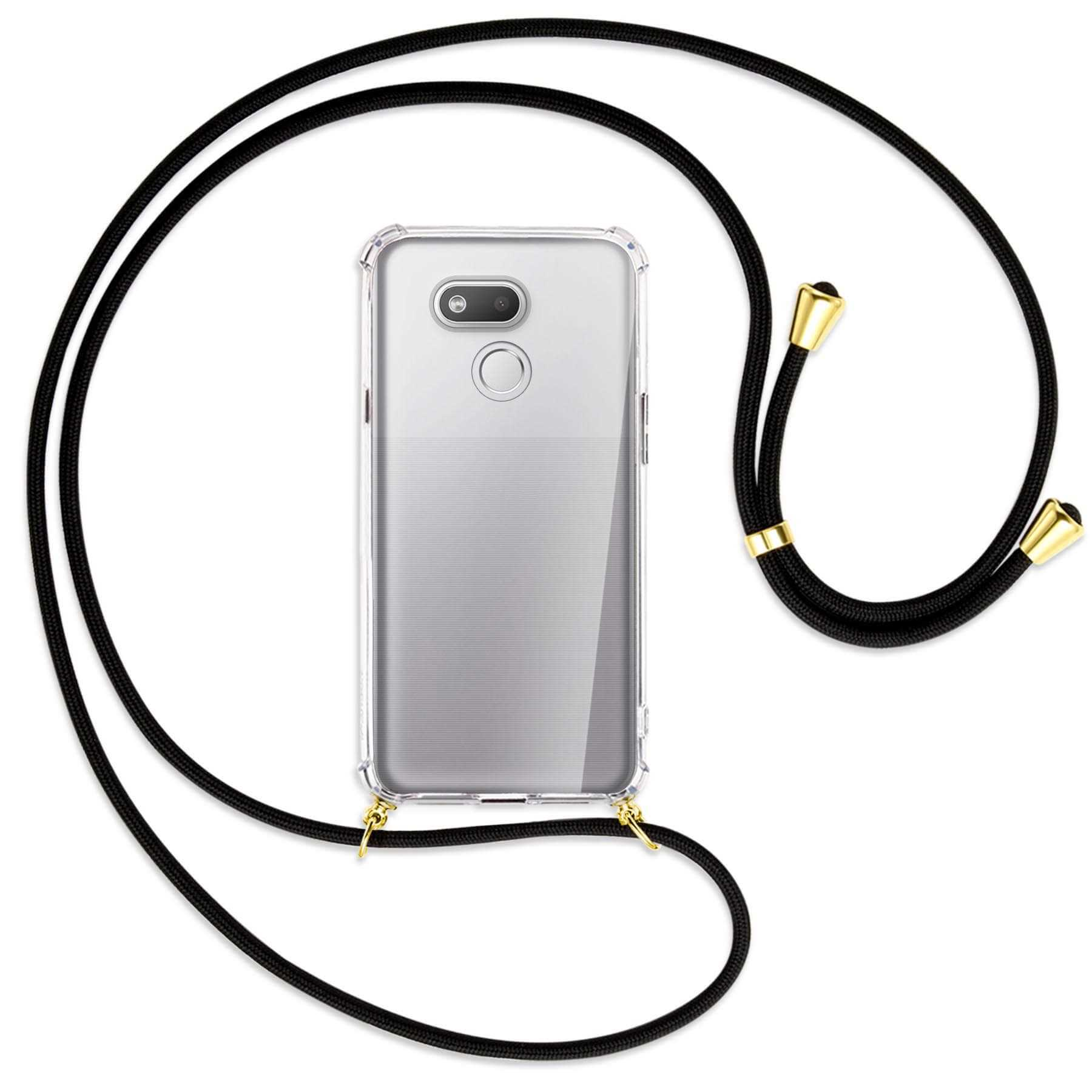 Umhänge-Hülle HTC, mit Kordel, MORE Schwarz MTB ENERGY Desire 12s, / Gold Backcover,