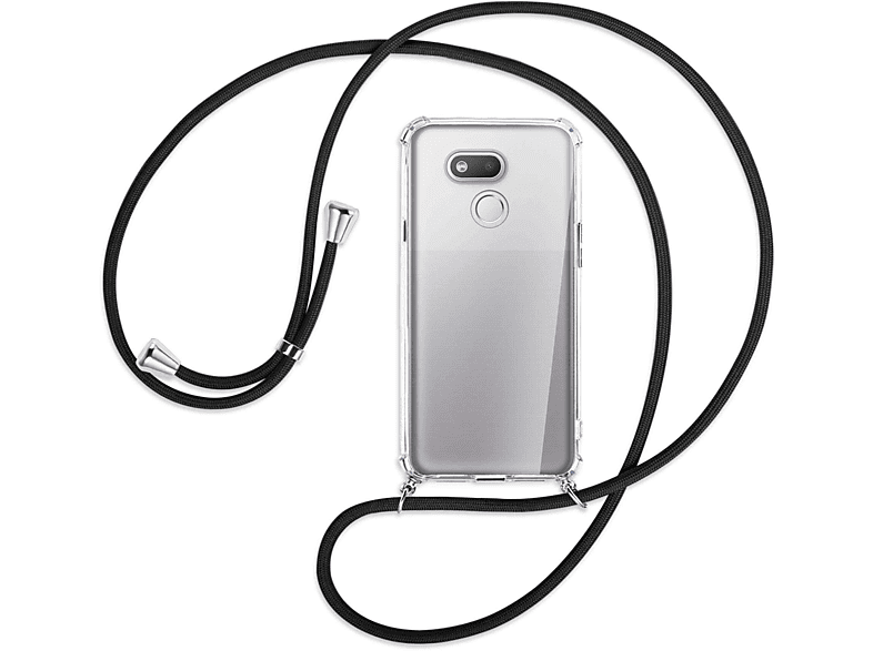 Schwarz Umhänge-Hülle Silber mit HTC, MORE MTB 12s, Backcover, / ENERGY Kordel, Desire