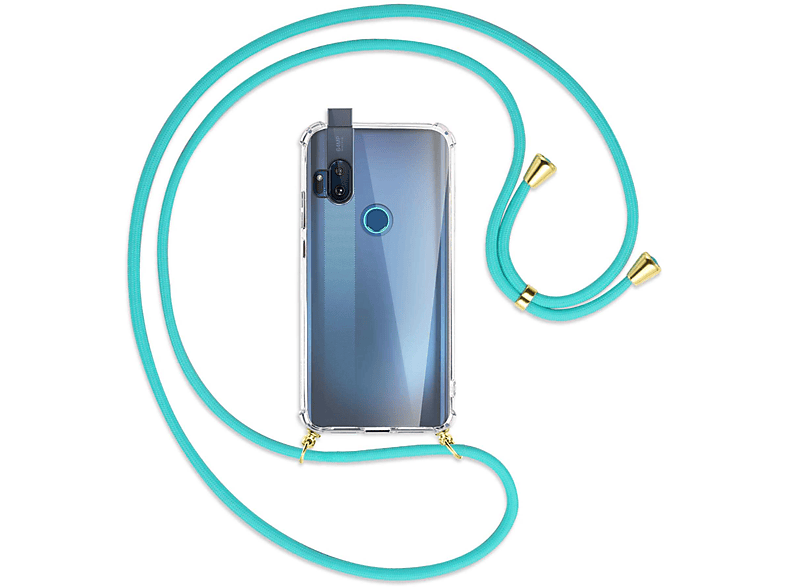 Türkis Motorola, Umhänge-Hülle MORE Kordel, mit ENERGY Backcover, MTB Gold Hyper, One /