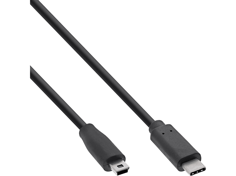 (5pol.), an USB-C Stecker INLINE 1m 2.0 USB InLine® USB schwarz, Mini-B Kabel,