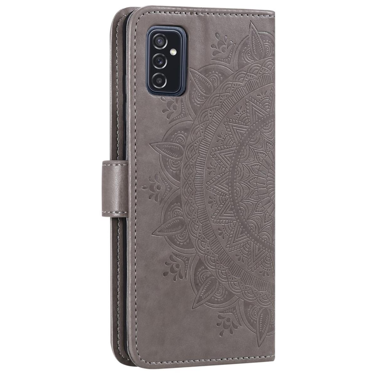 COVERKINGZ Klapphülle mit Mandala Muster, 5G, Galaxy Bookcover, Samsung, M52 Grau