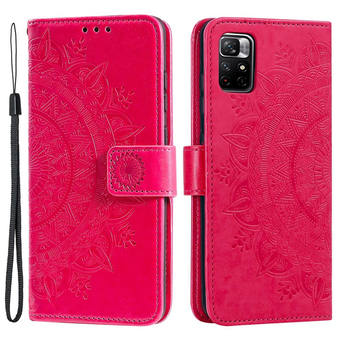 COVERKINGZ Klapphülle mit Mandala Note Xiaomi, Bookcover, Note Plus, Pro 11 Muster, 11 / Pro Redmi Pink