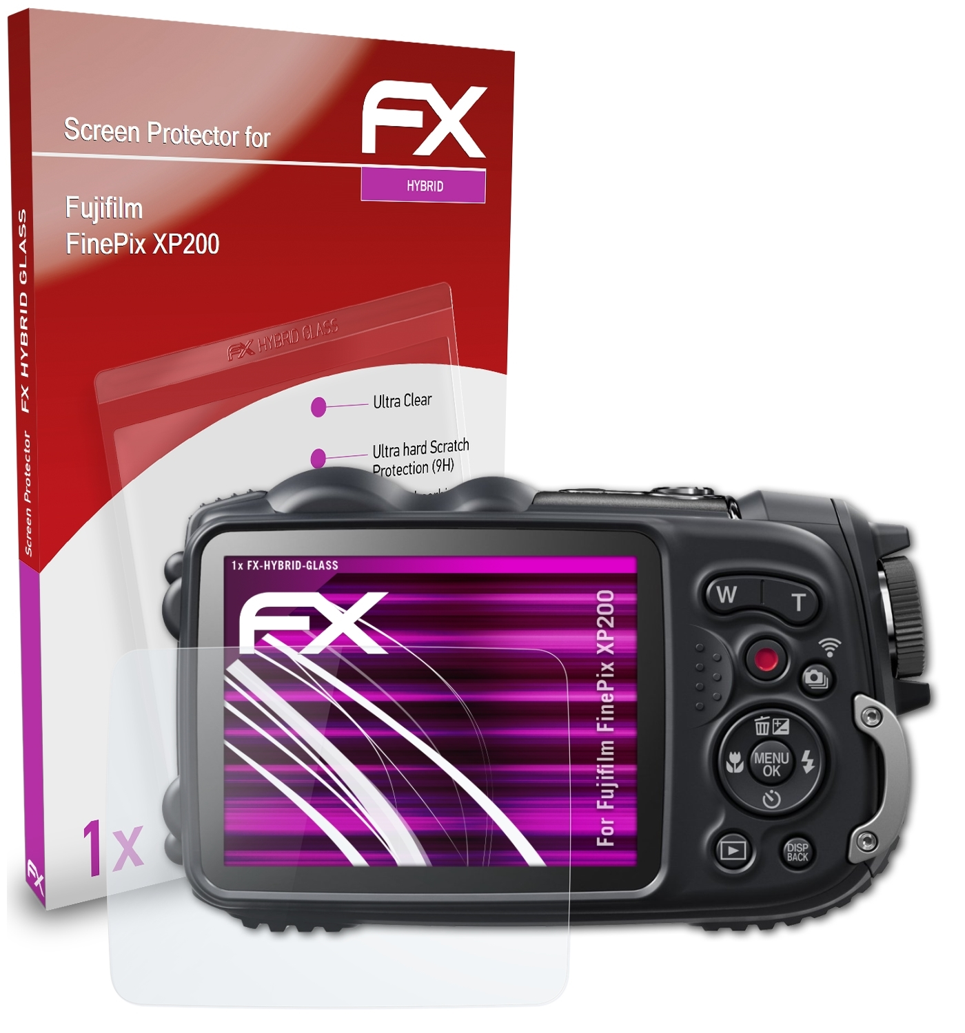 ATFOLIX FX-Hybrid-Glass XP200) Fujifilm FinePix Schutzglas(für