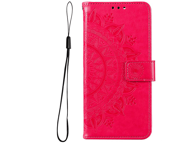 COVERKINGZ Klapphülle mit Mandala Muster, Bookcover, Samsung, Galaxy M52 5G, Pink