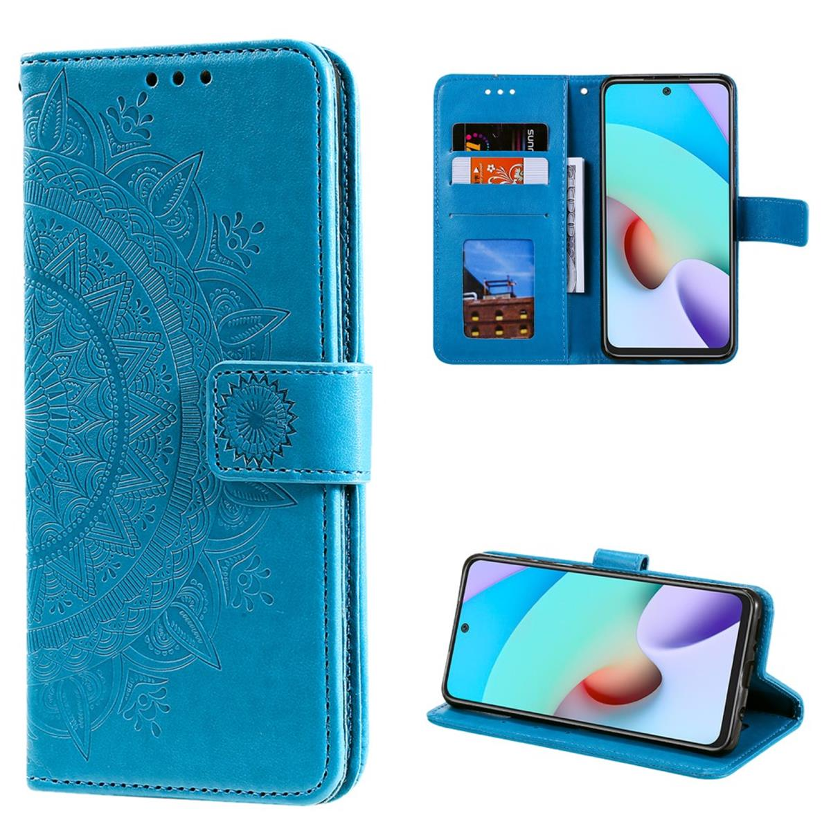 COVERKINGZ Klapphülle mit Mandala Muster, M4 Redmi 11S 5G Pro Poco Note Bookcover, Blau Xiaomi, / Xiaomi 5G
