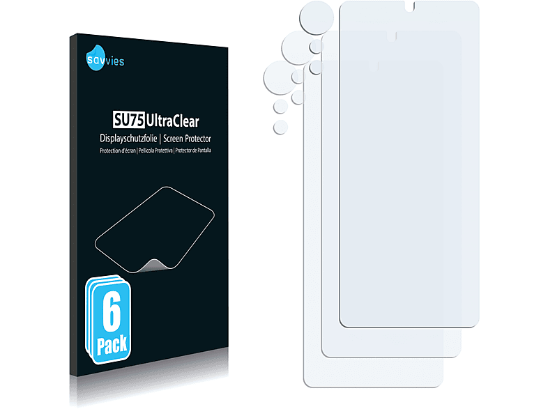 SAVVIES 6x Schutzfolie(für klare 12 Pro Xiaomi Kamera)) (Vorderseite 