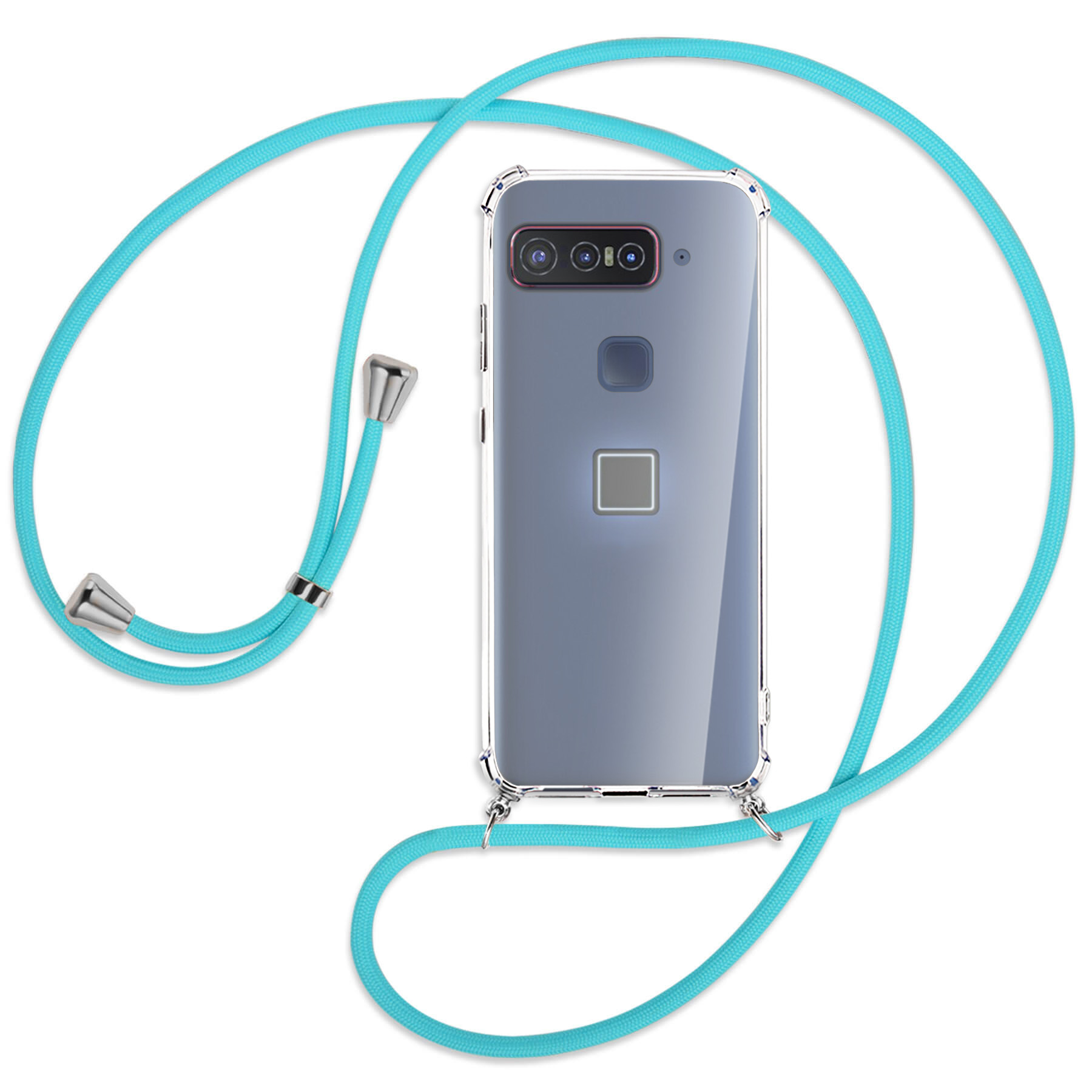 MTB MORE Silber mit Smartphone Türkis Umhänge-Hülle Backcover, / Snapdragon for Asus, Kordel, Insiders, Qualcomm ENERGY