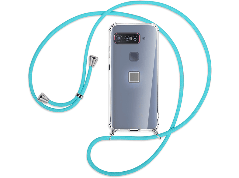 Qualcomm Kordel, ENERGY Backcover, Umhänge-Hülle mit MORE Silber MTB Smartphone / Asus, for Snapdragon Türkis Insiders,