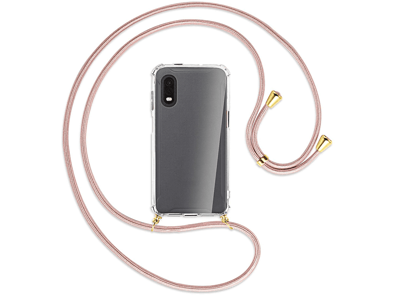 / Pro, Gold Umhänge-Hülle MTB Backcover, Rosegold Galaxy Kordel, Xcover mit Samsung, ENERGY MORE