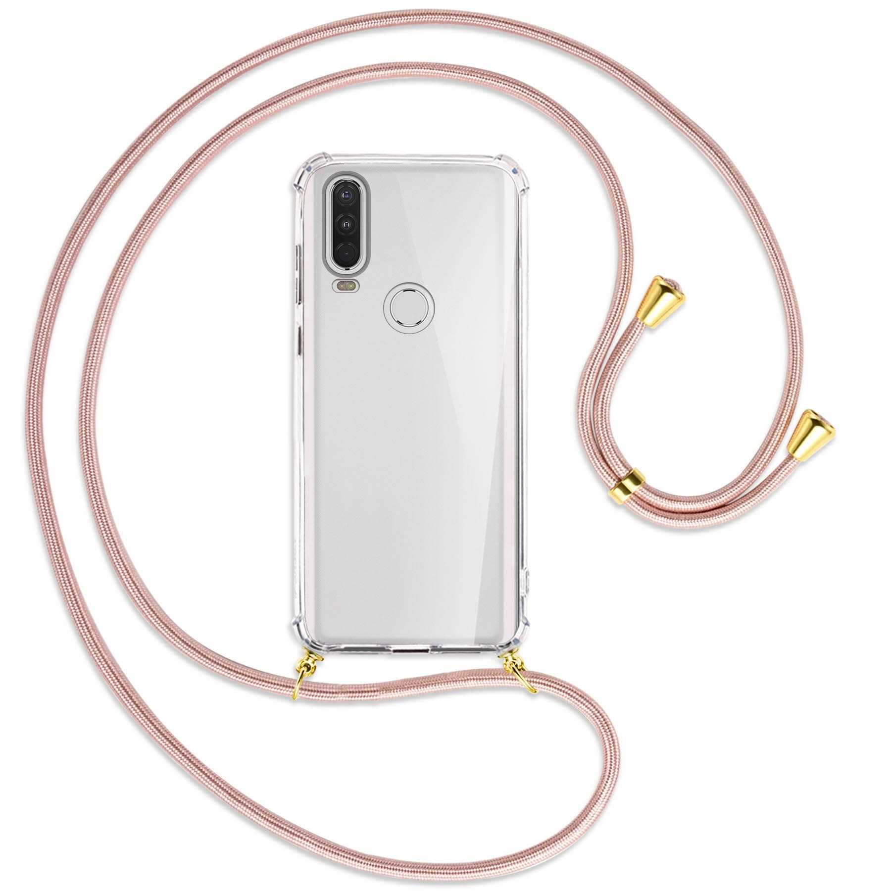 Motorola, mit Backcover, / Action, MORE MTB ENERGY Umhänge-Hülle Kordel, Gold One Rosegold