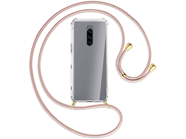 Kordel, Xperia MORE 1, / Gold Sony, Umhänge-Hülle MTB Backcover, mit Rosegold ENERGY