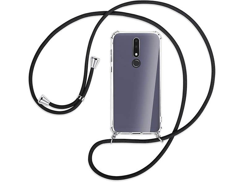 MTB MORE ENERGY Umhänge-Hülle mit / Silber Schwarz Backcover, Plus 2019, Kordel, 3.1 Nokia