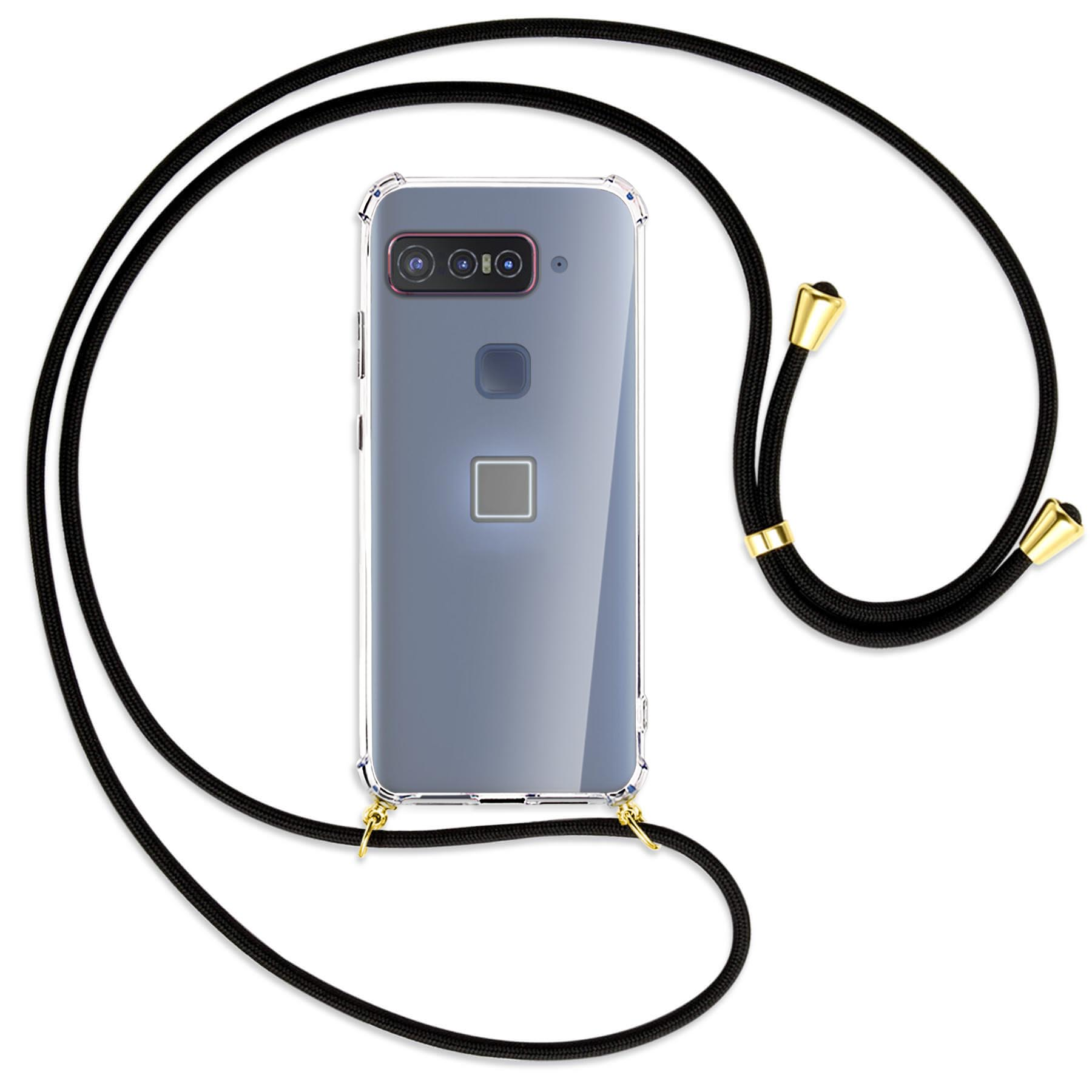 MTB MORE ENERGY Umhänge-Hülle Asus, Smartphone Backcover, / Snapdragon for Schwarz Kordel, mit Qualcomm Gold Insiders