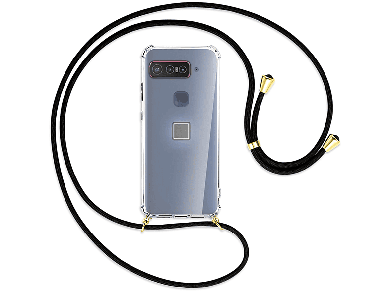 MTB MORE ENERGY Umhänge-Hülle Asus, Smartphone Backcover, / Snapdragon for Schwarz Kordel, mit Qualcomm Gold Insiders